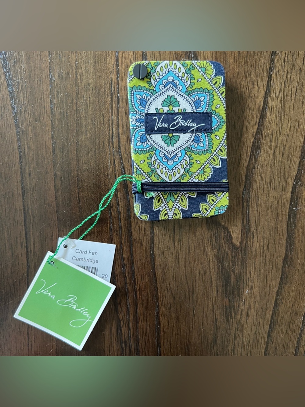 NWT Vera Bradley Floral Navy & Lime ID/Card Wallet - Picture 2 of 3